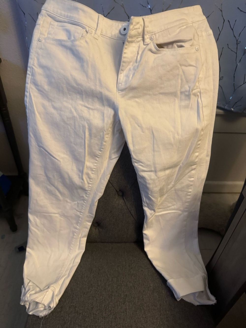 Women’s White Cotton Casual Pants